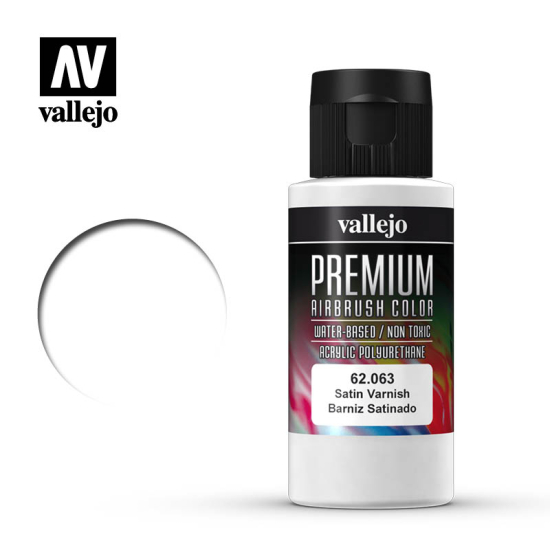 Vallejo " Auxiliaries " 62.063 Premium Satin Varnish 60 ml - Lakier satynowy premium